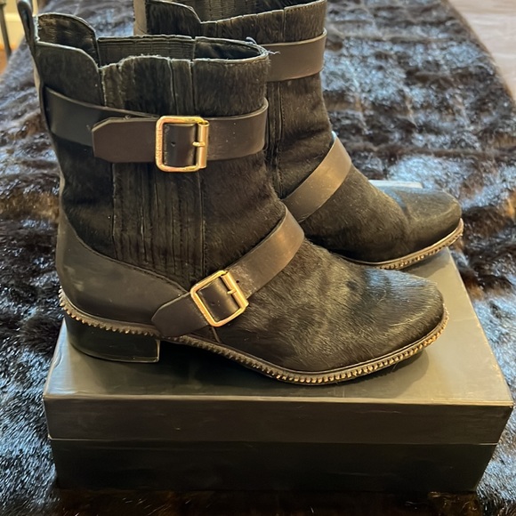HP🎉🥰 Rachel Zoe calf hair biker boots. Real leather / hair. Gently worn. Sz 8. - Picture 6 of 14